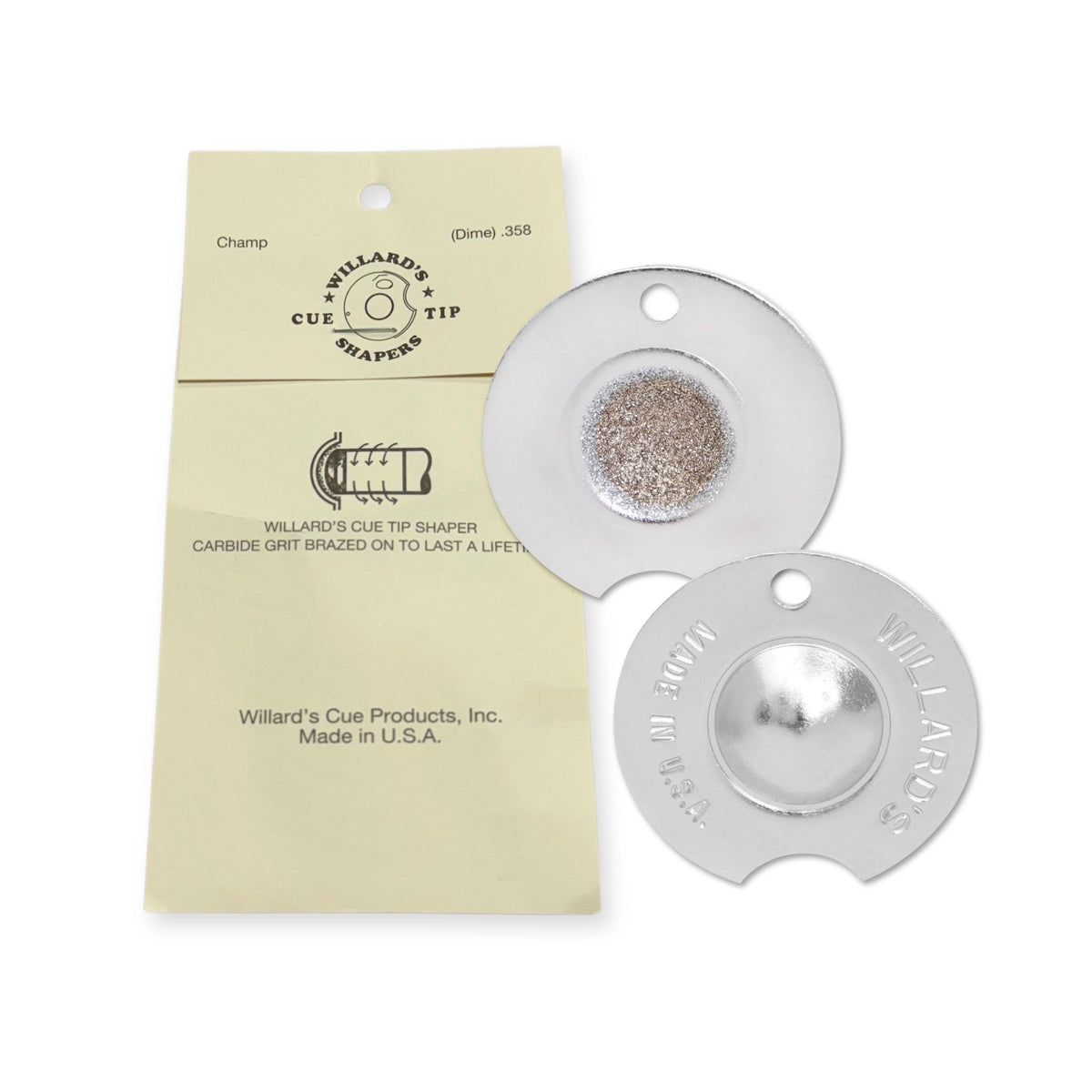 Willard's Pool Cue Tip Shaper - Dime