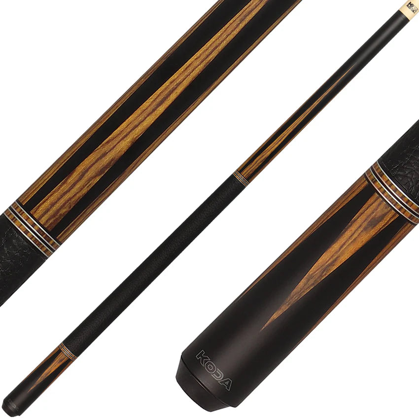K2 | 6 Point Black and Bocote | Leather Wrap | KODA Cue