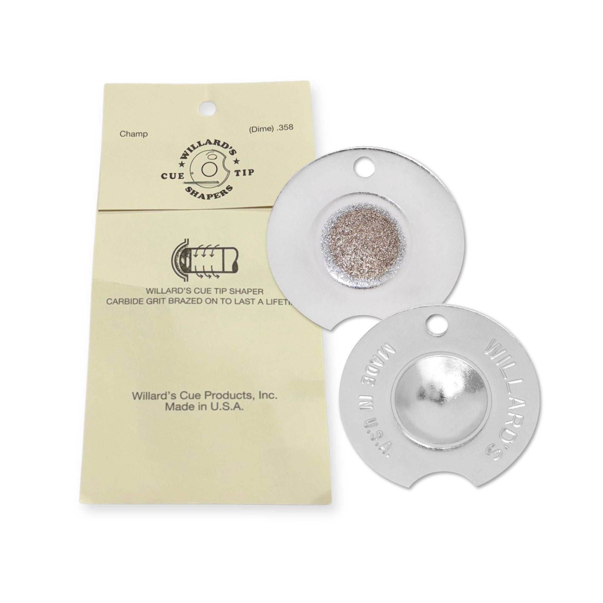 Willard's Pool Cue Tip Shaper - Dime